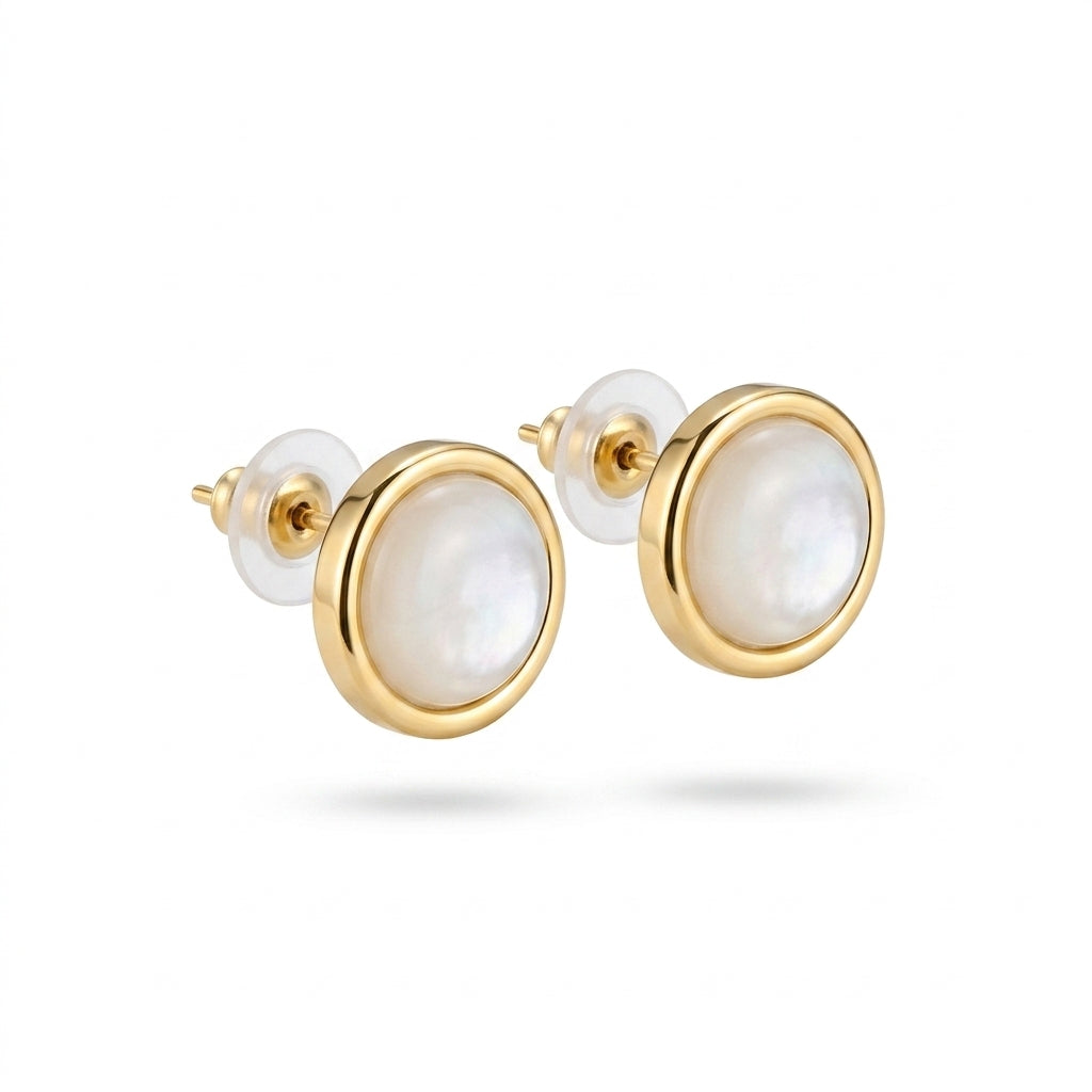 Classic Pearl Circle Studs – Mother of Pearl