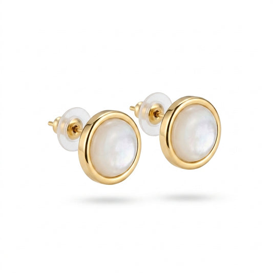 Classic Pearl Circle Studs – Mother of Pearl