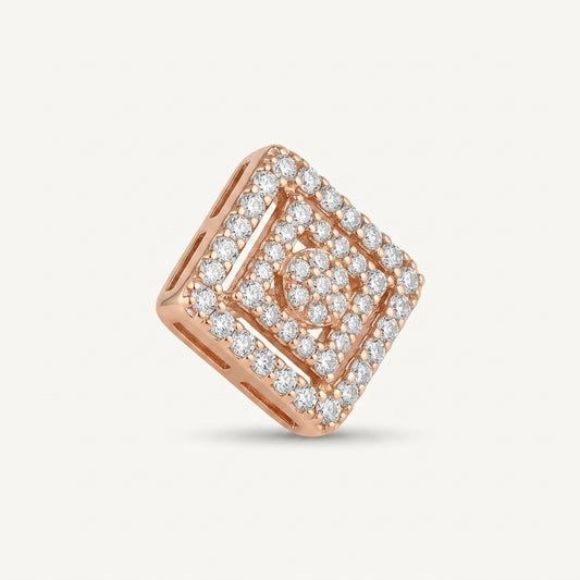 Diamond Cushion Stud – Rose Gold Pave