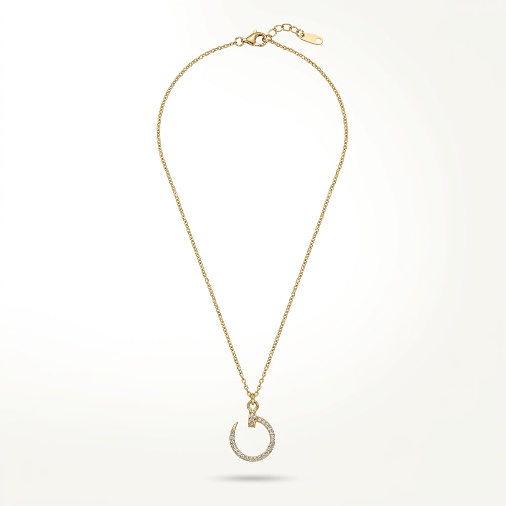 Gold Crescent Moon Necklace for Women