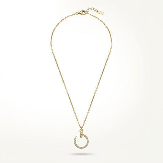 Gold Crescent Moon Necklace for Women