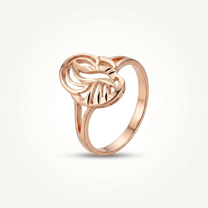 Tranzea Rose Gold Open Leaf Ring for Women