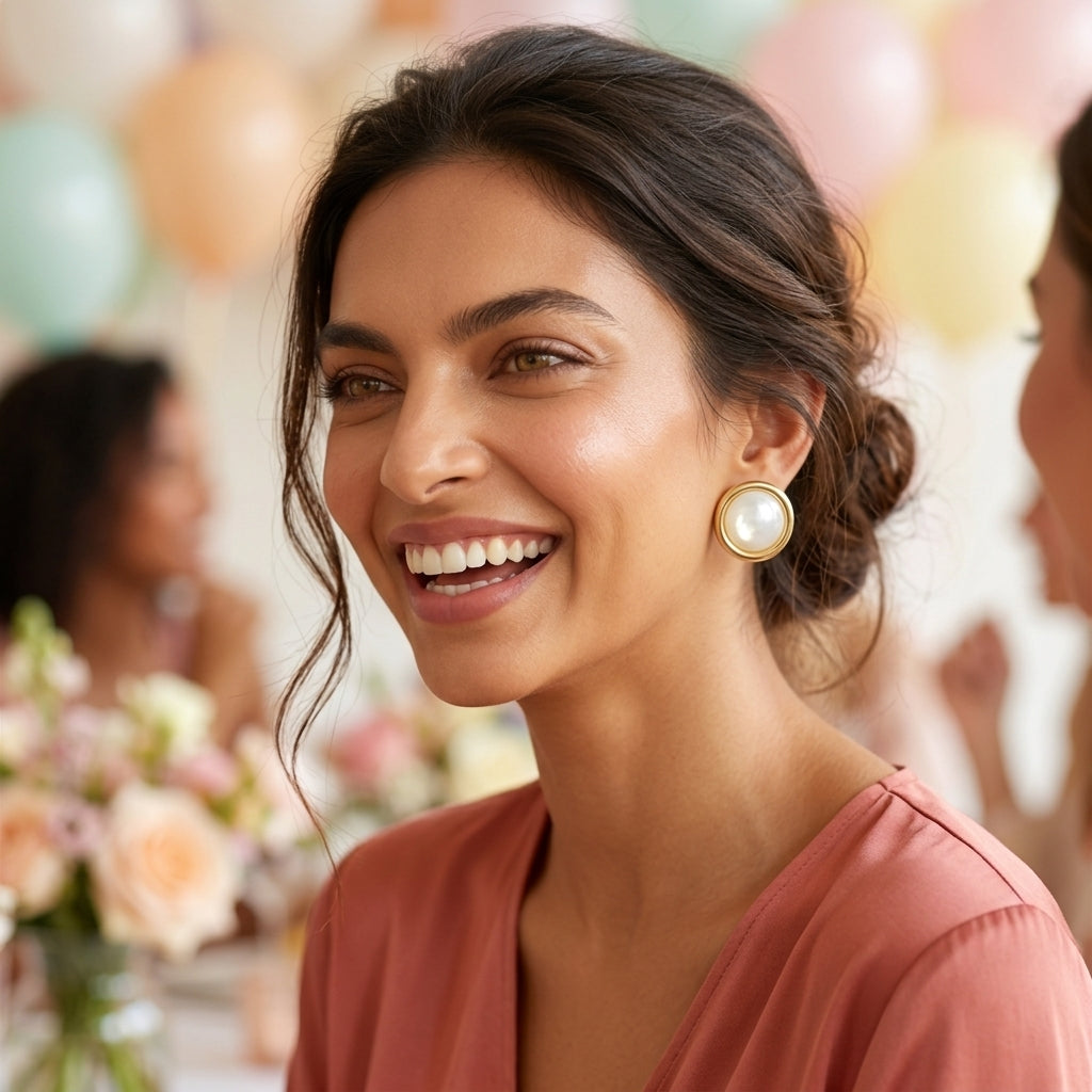 Classic Pearl Circle Studs – Mother of Pearl