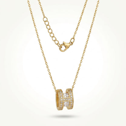 Tranzea Gold Barrel CZ Necklace for Ladies