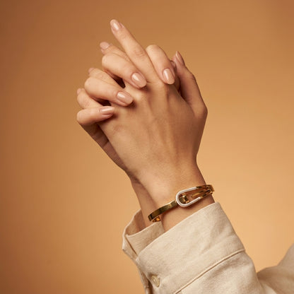 Tranzea gold pin buckle bangle for women